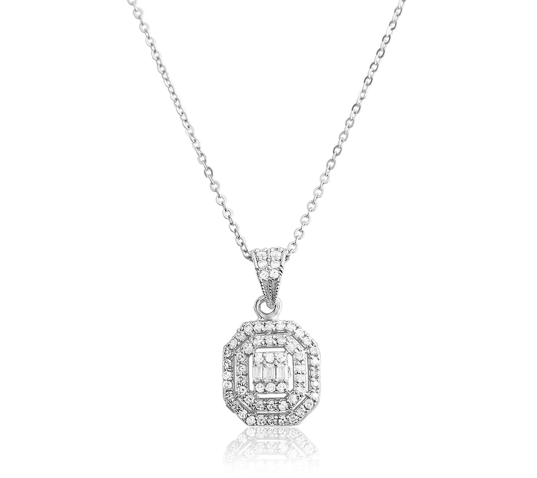 Silver Mystic zirconia Necklace