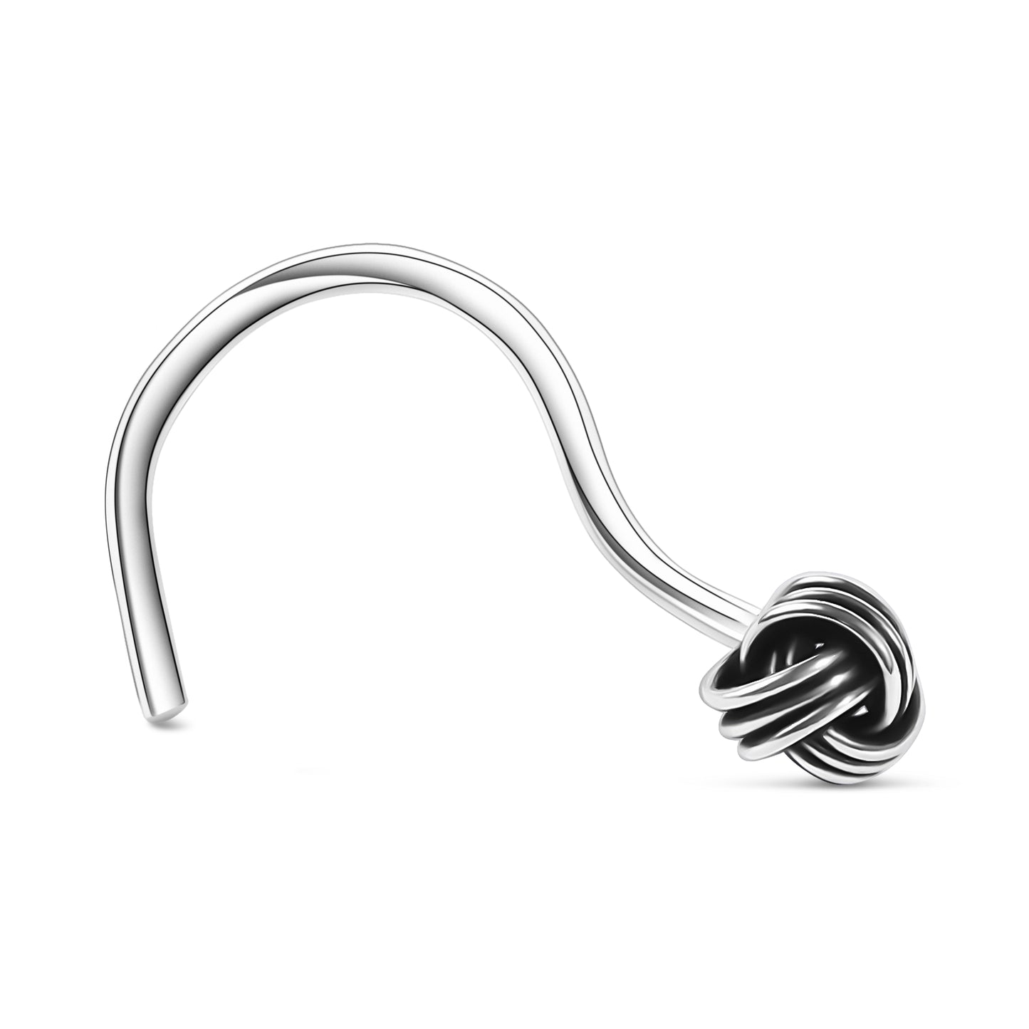 Knot Silver Nose Pin