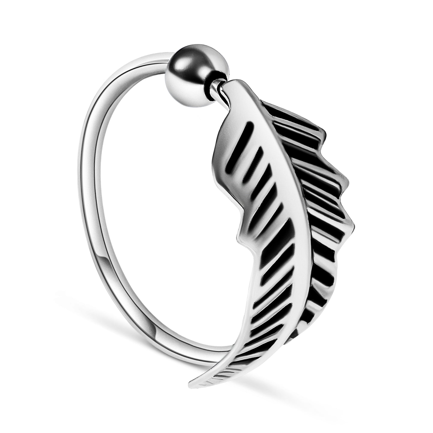 Leaf Silver Nose Ring