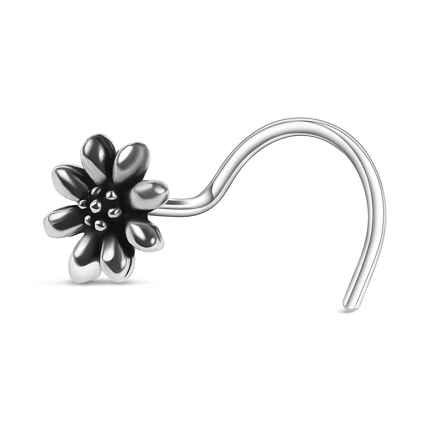 Phool Silver Nose Pin