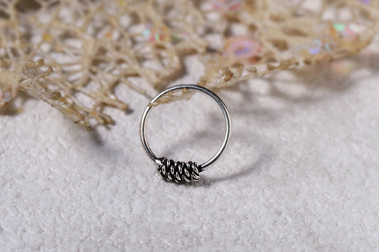 Qala Silver Nose Ring