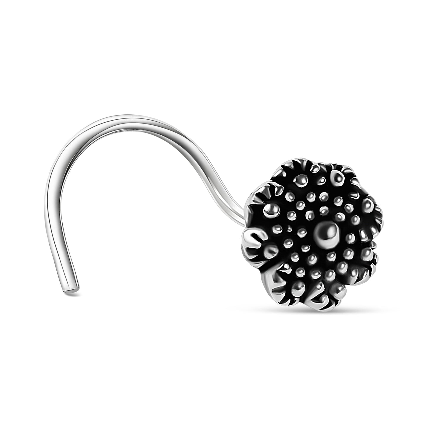Carnation Silver Nose Pin
