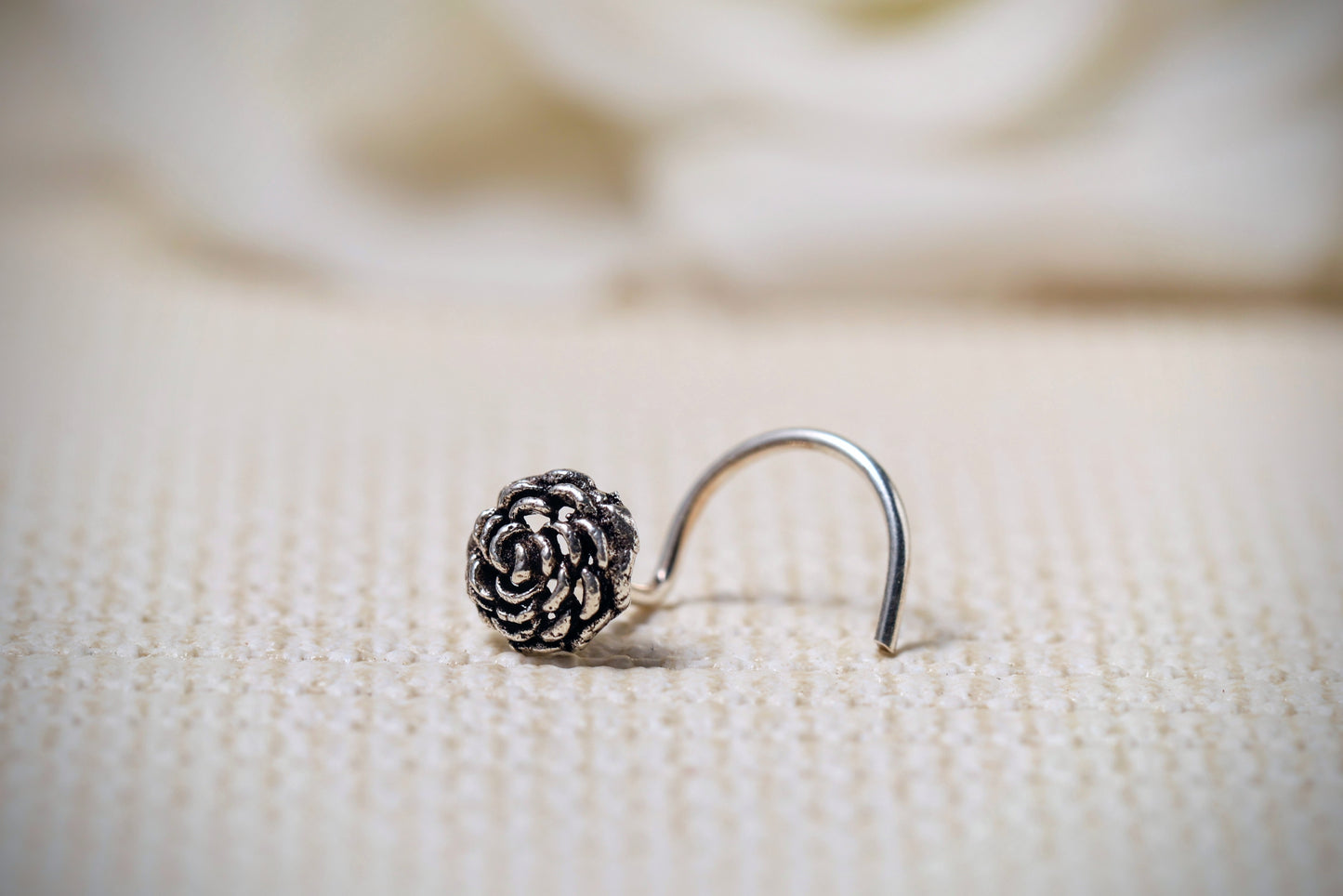 Rosa Silver Nose Pin