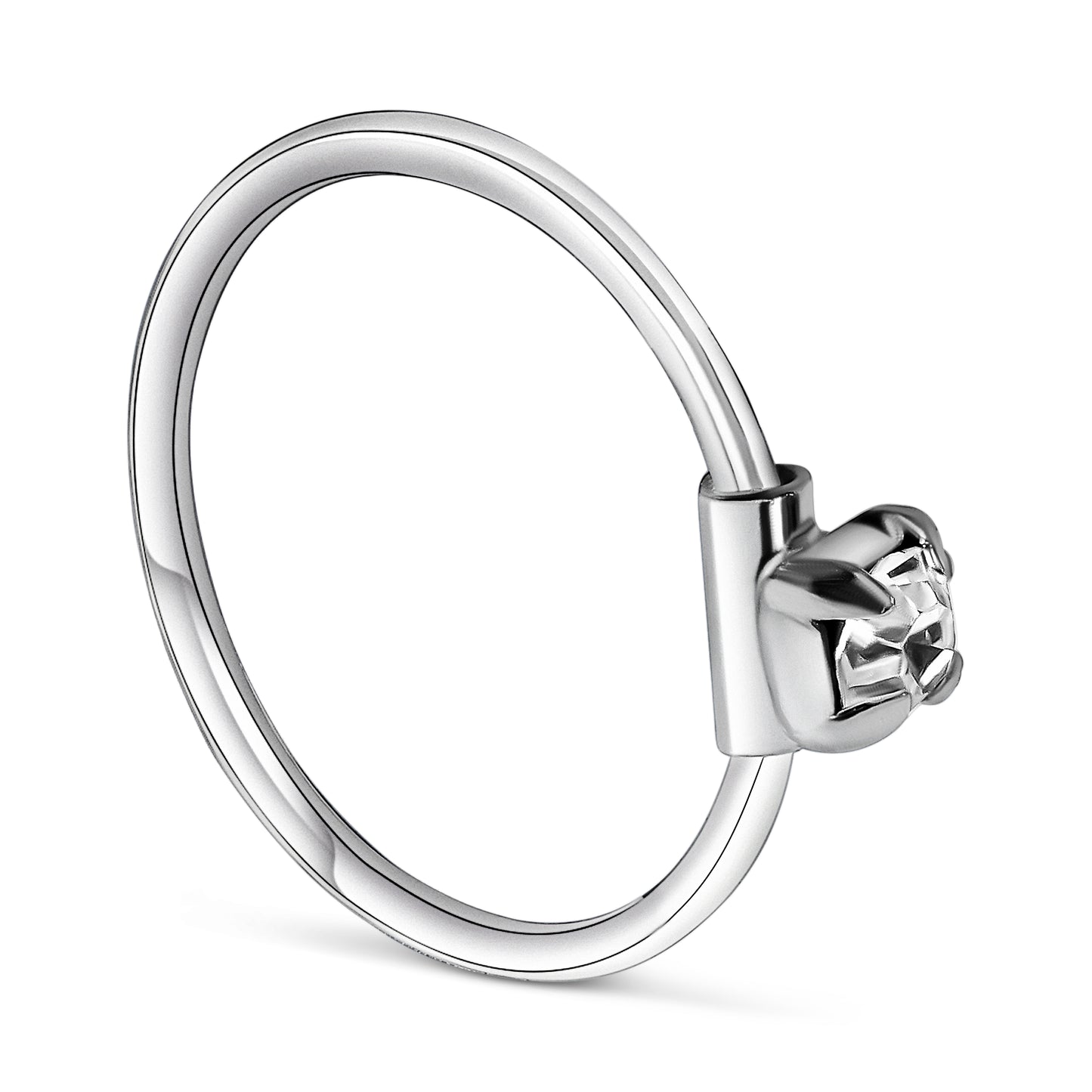 Zircon Classic Silver Nose Ring