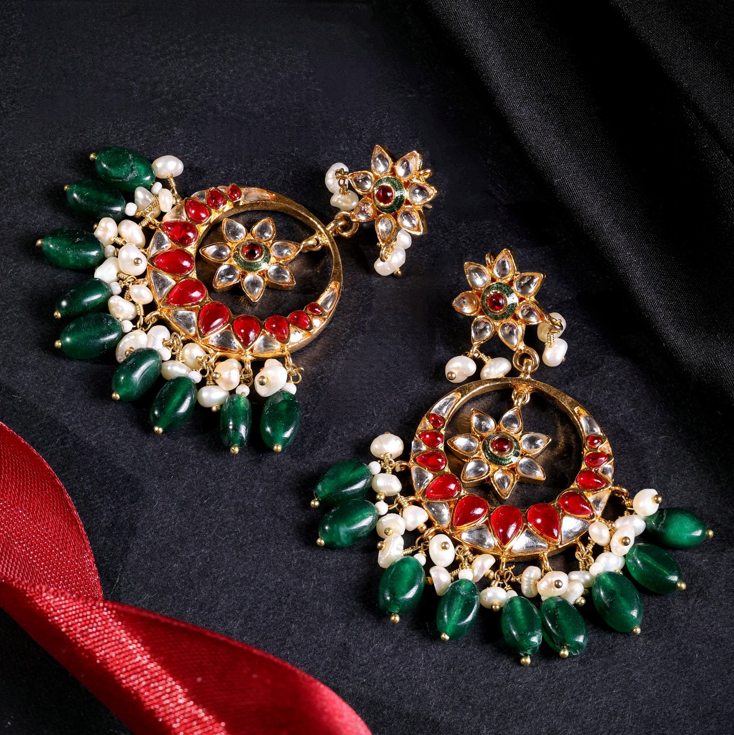 Florally Kundan Earrings