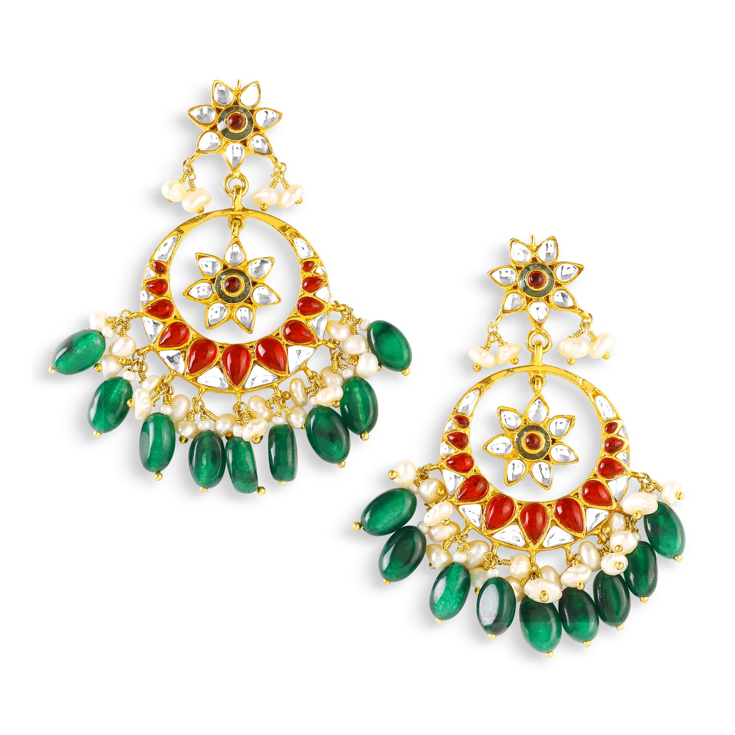 Florally Kundan Earrings
