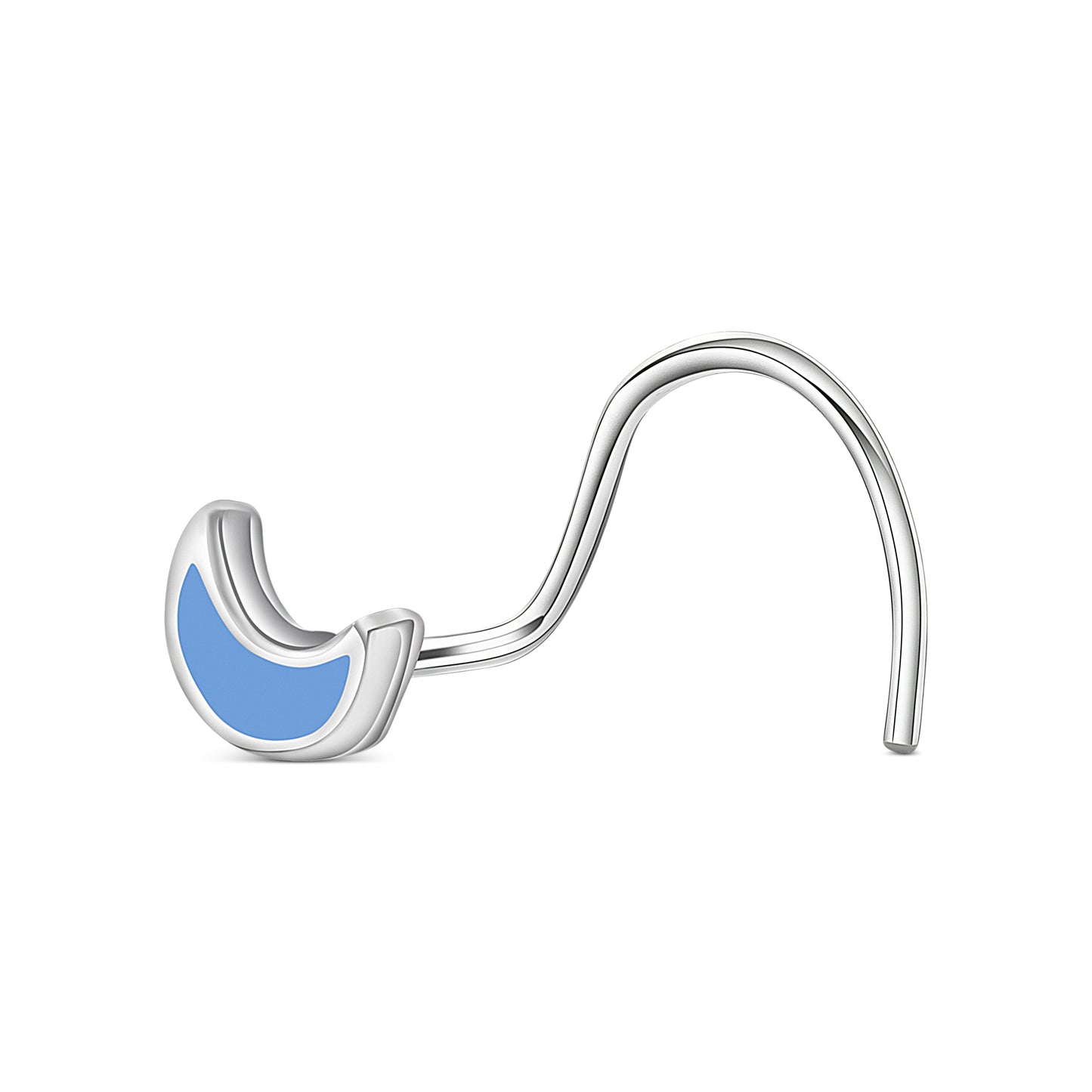 Crescent Nose Pin with feroza meena