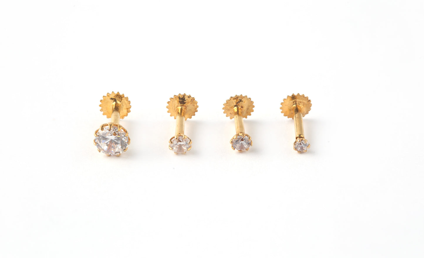 18k Gold Screw NosePin
