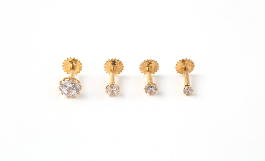 18k Gold Screw NosePin