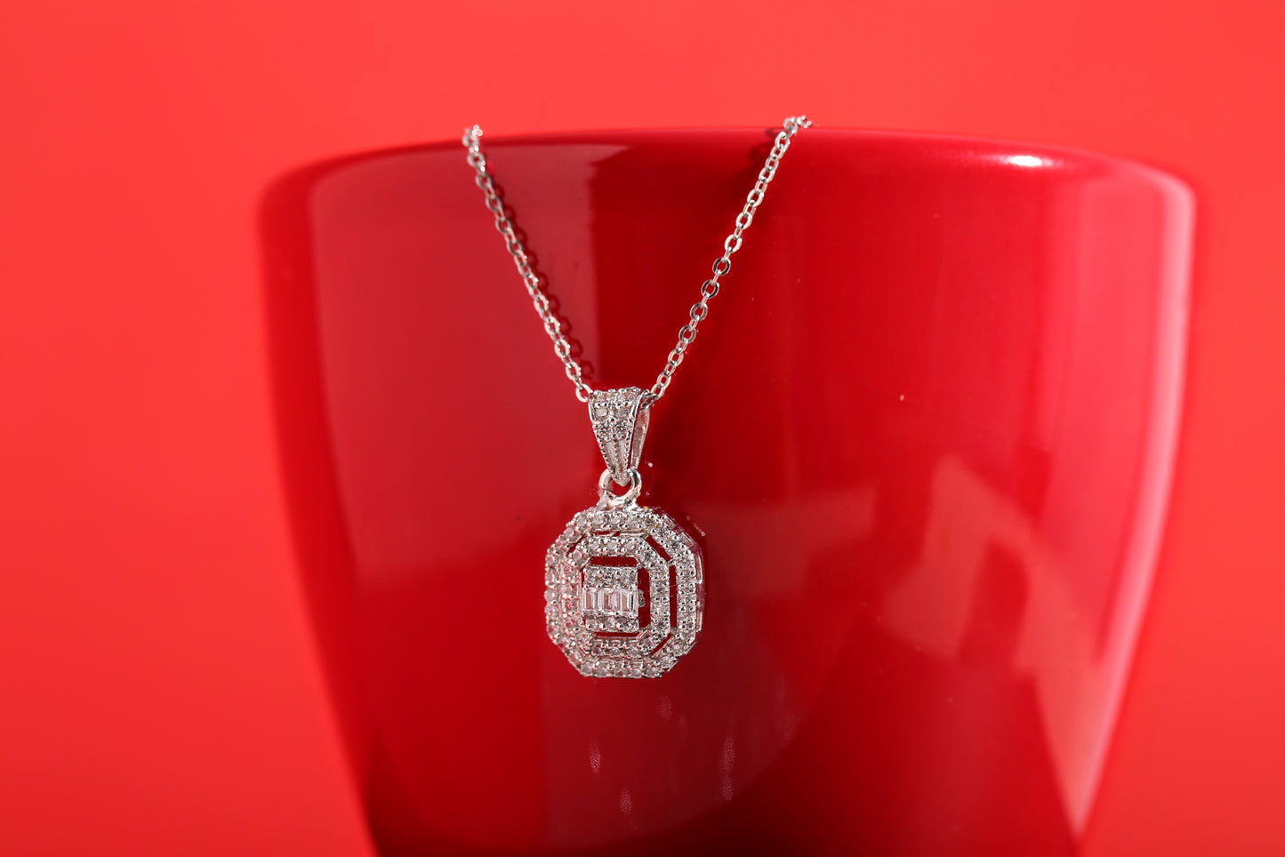 Silver Mystic zirconia Necklace