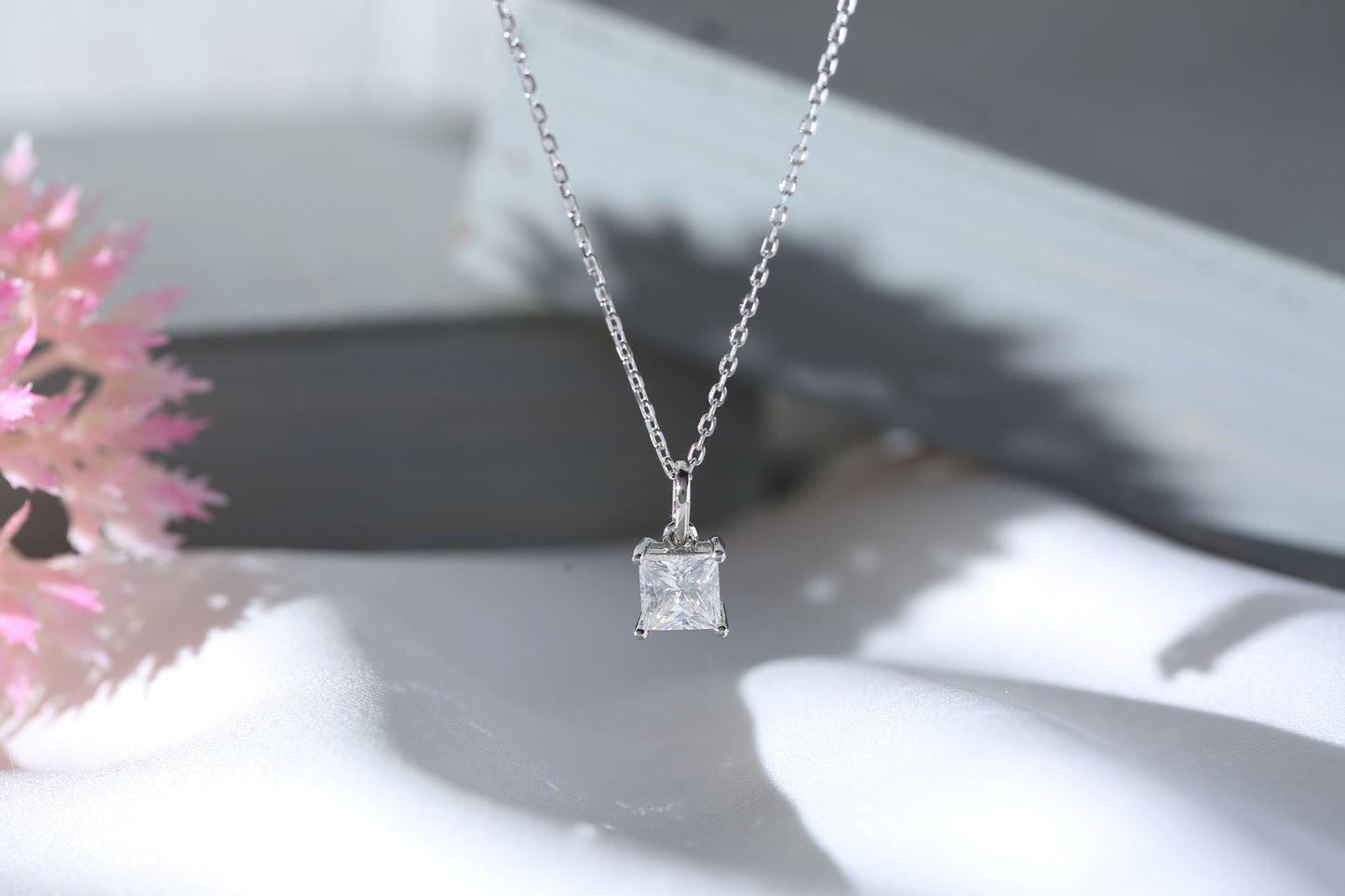 Moissanite Princess Cut Pendant
