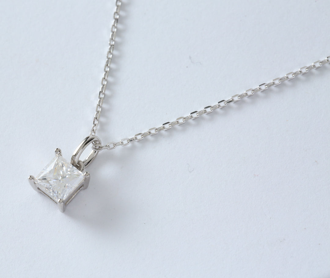 Moissanite Princess Cut Pendant