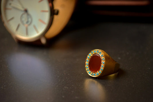 Aqeeq Feroza Ring