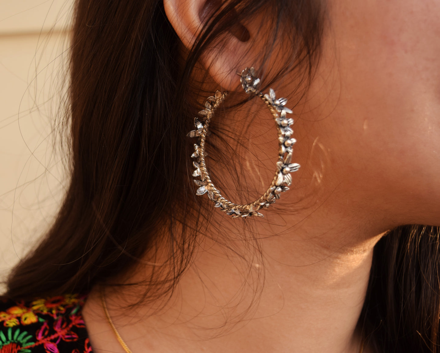 Flower Hoops Earrings
