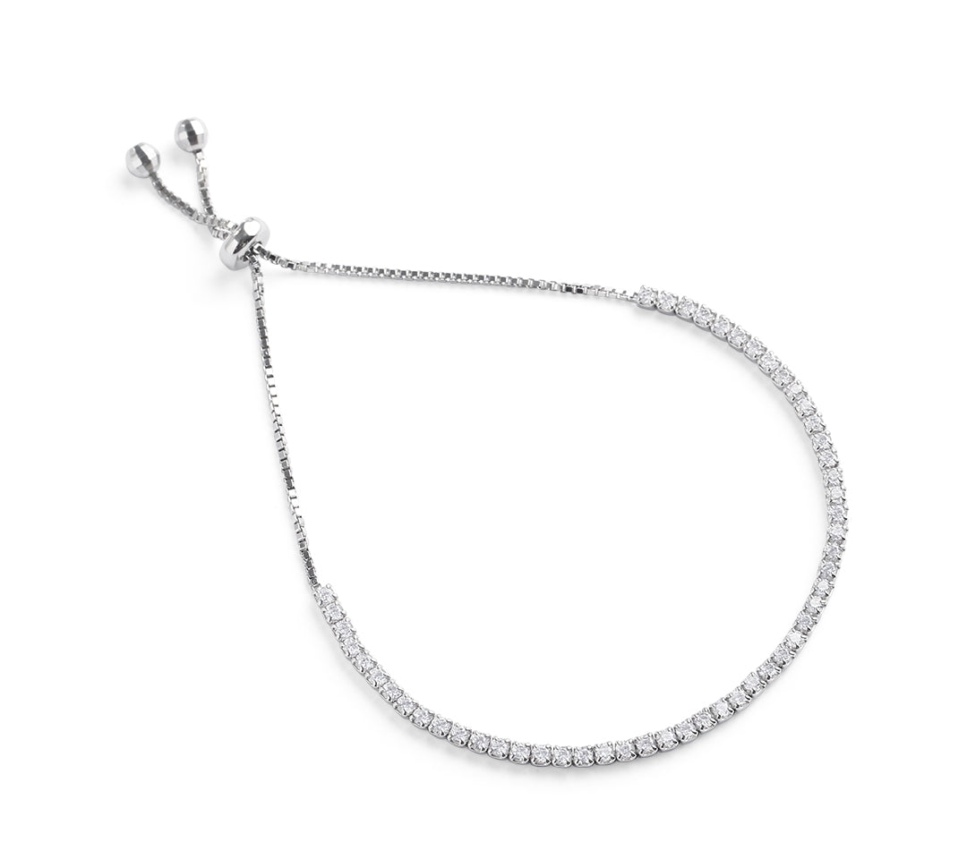 Sterling Silver Adjustable Tennis Bracelet