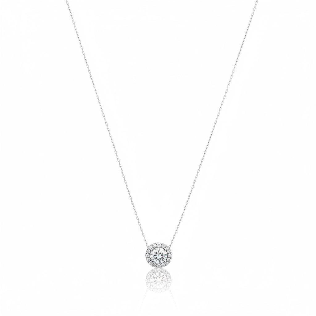 Small square Solitaire Necklace