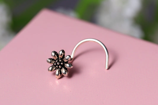 Phool Silver Nose Pin