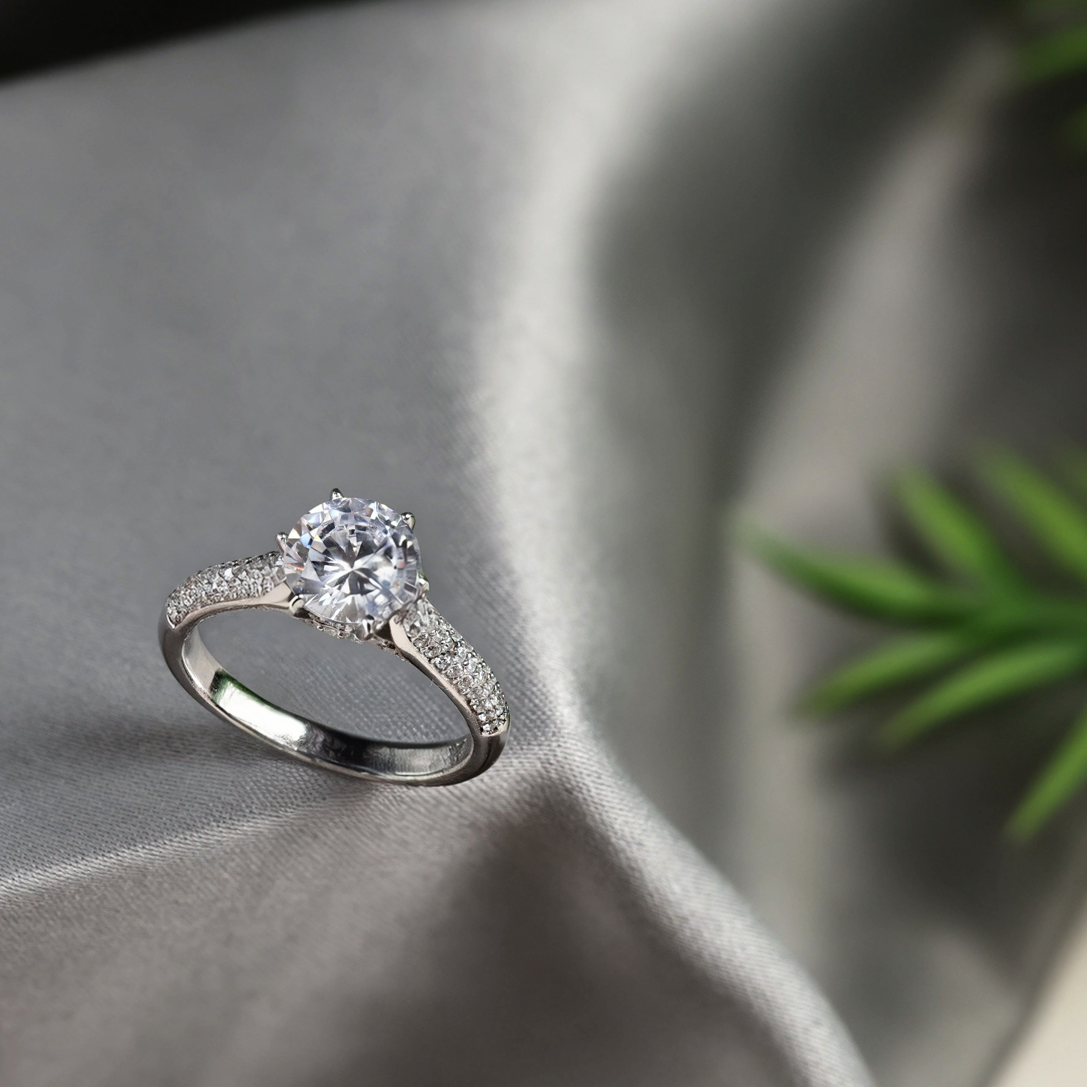 Crown Solitaire Ring