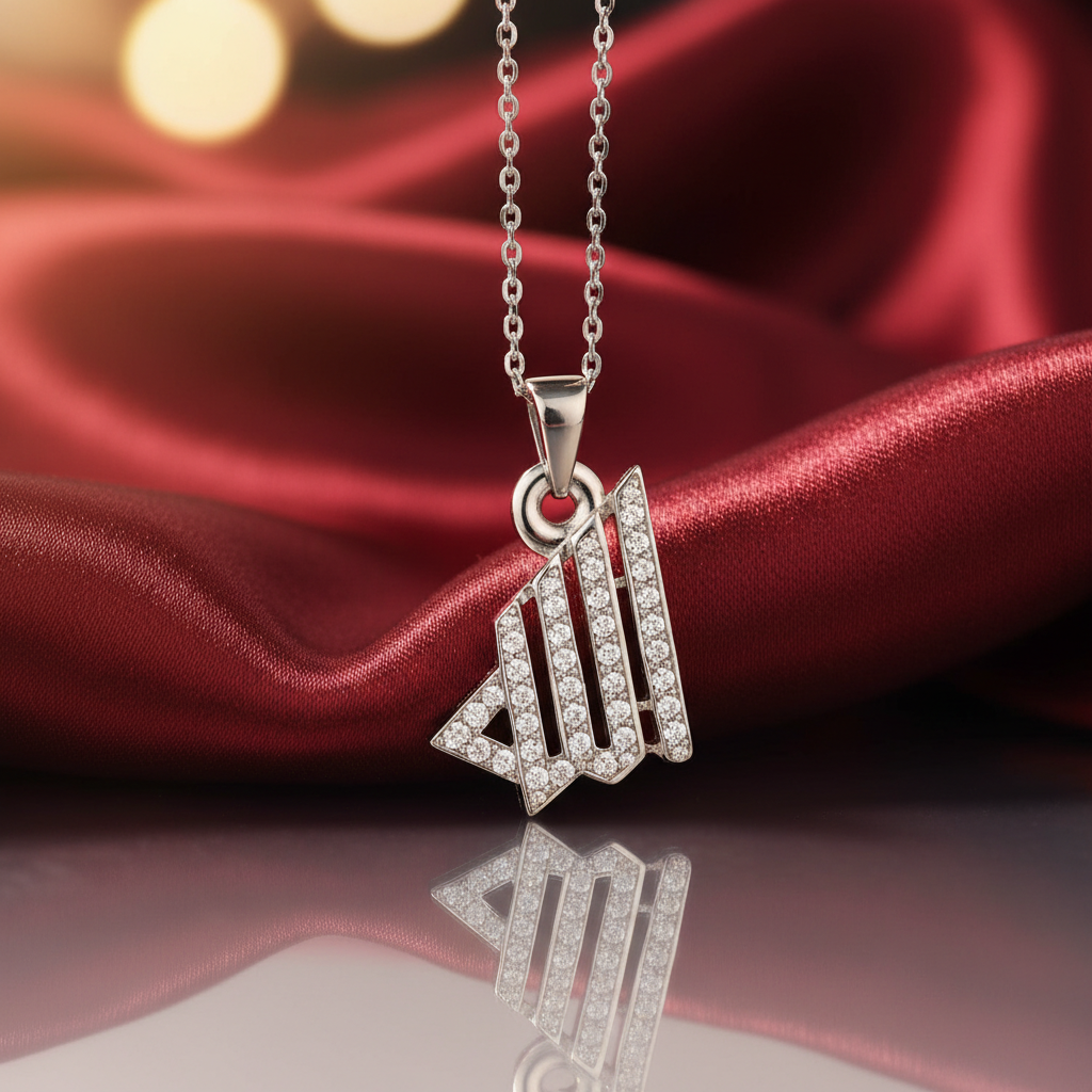 21k Gold & Diamond Allha Pendant