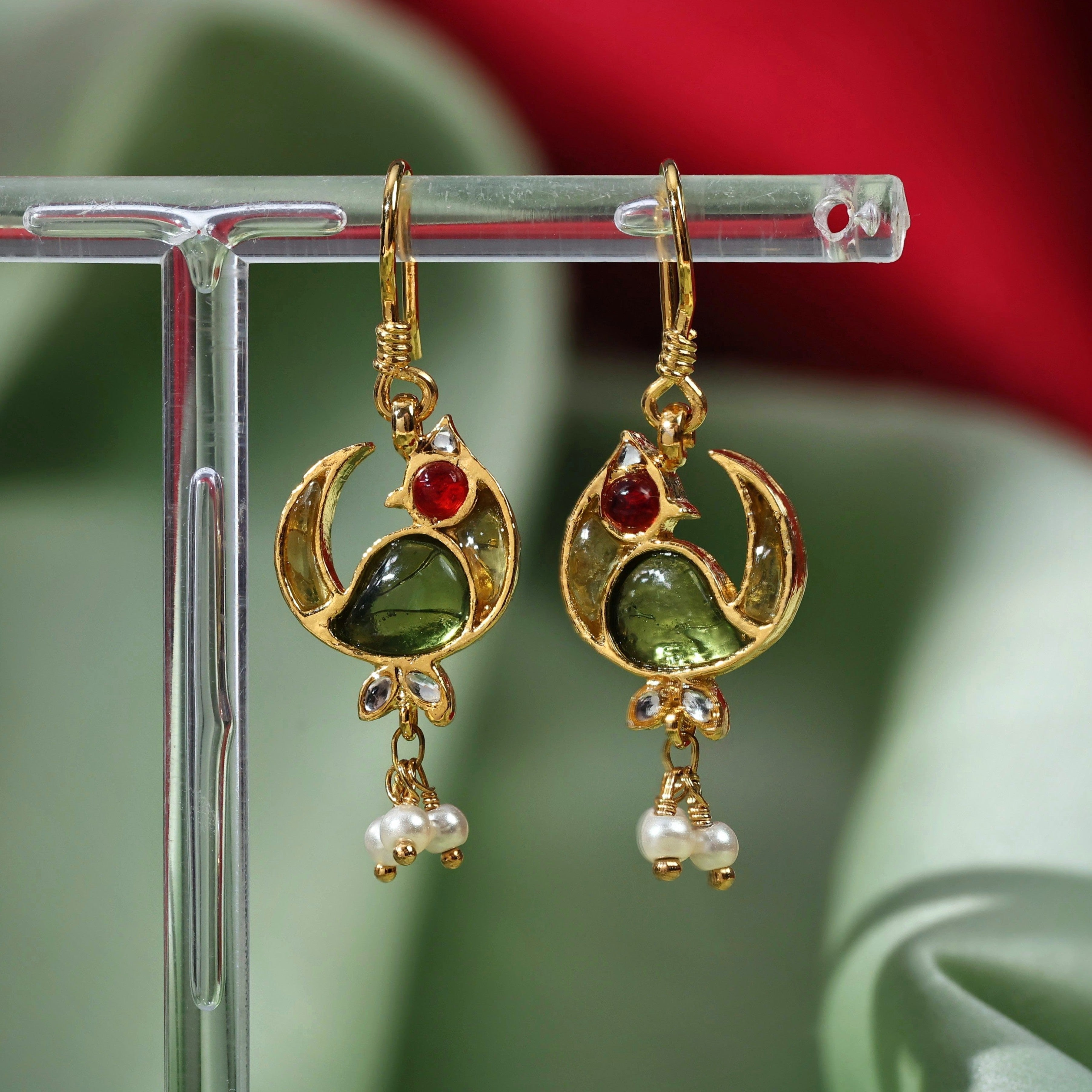 Hand Crafted Peacock Earrings