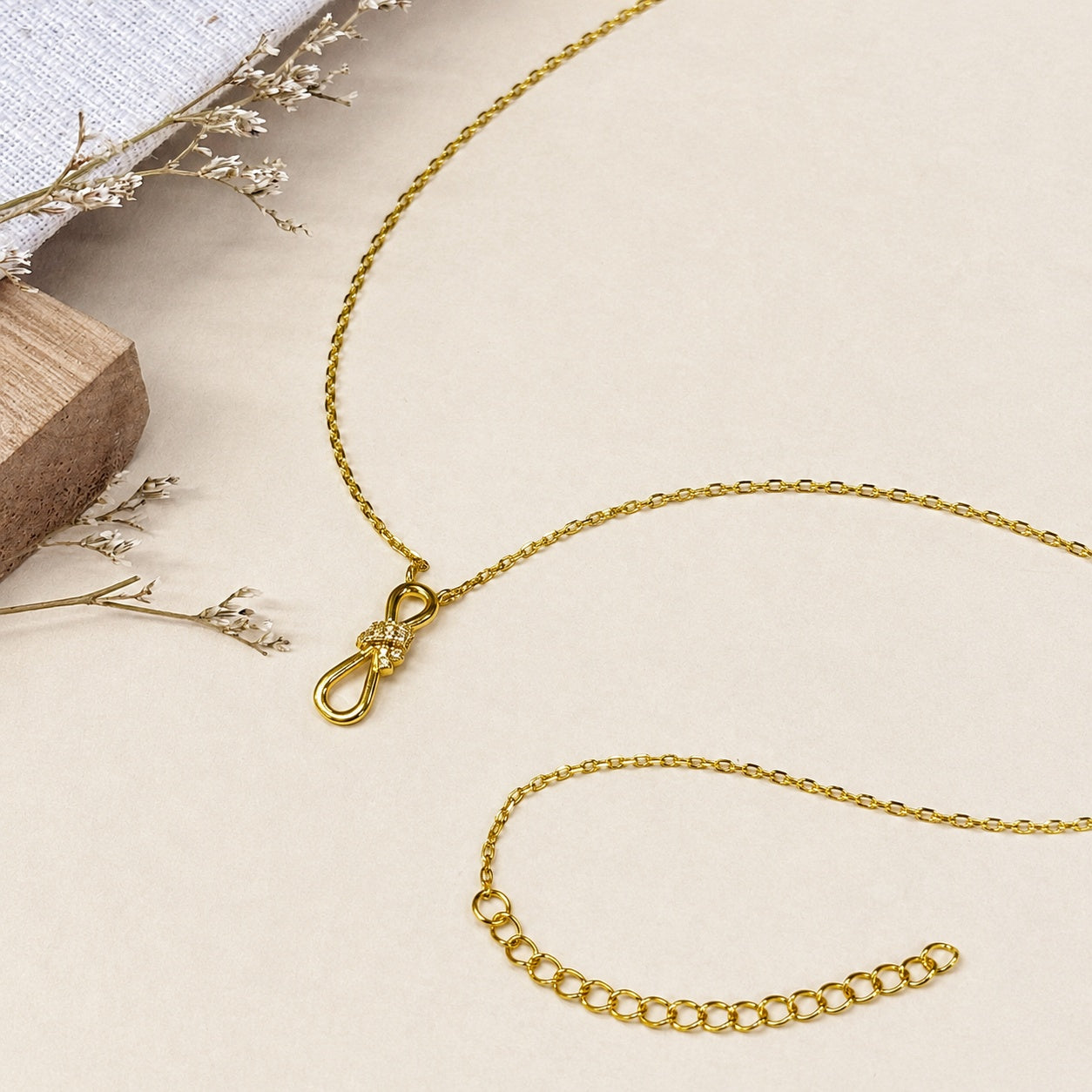 Infinity Knot Pendant Necklace in Sterling Silver