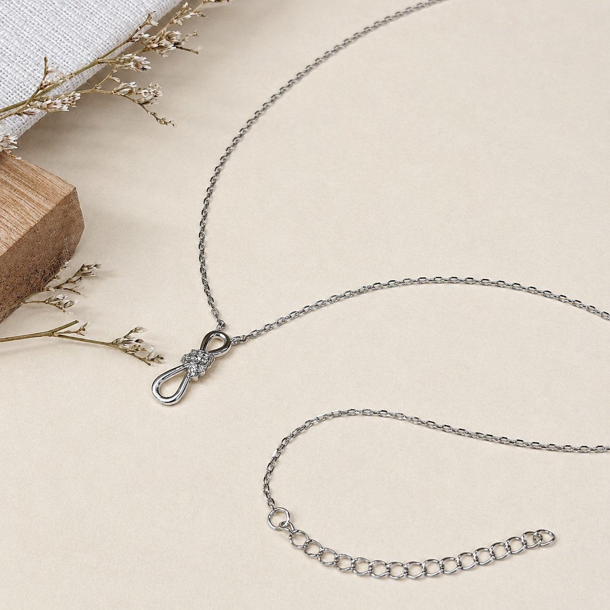 Infinity Knot Pendant Necklace in Sterling Silver