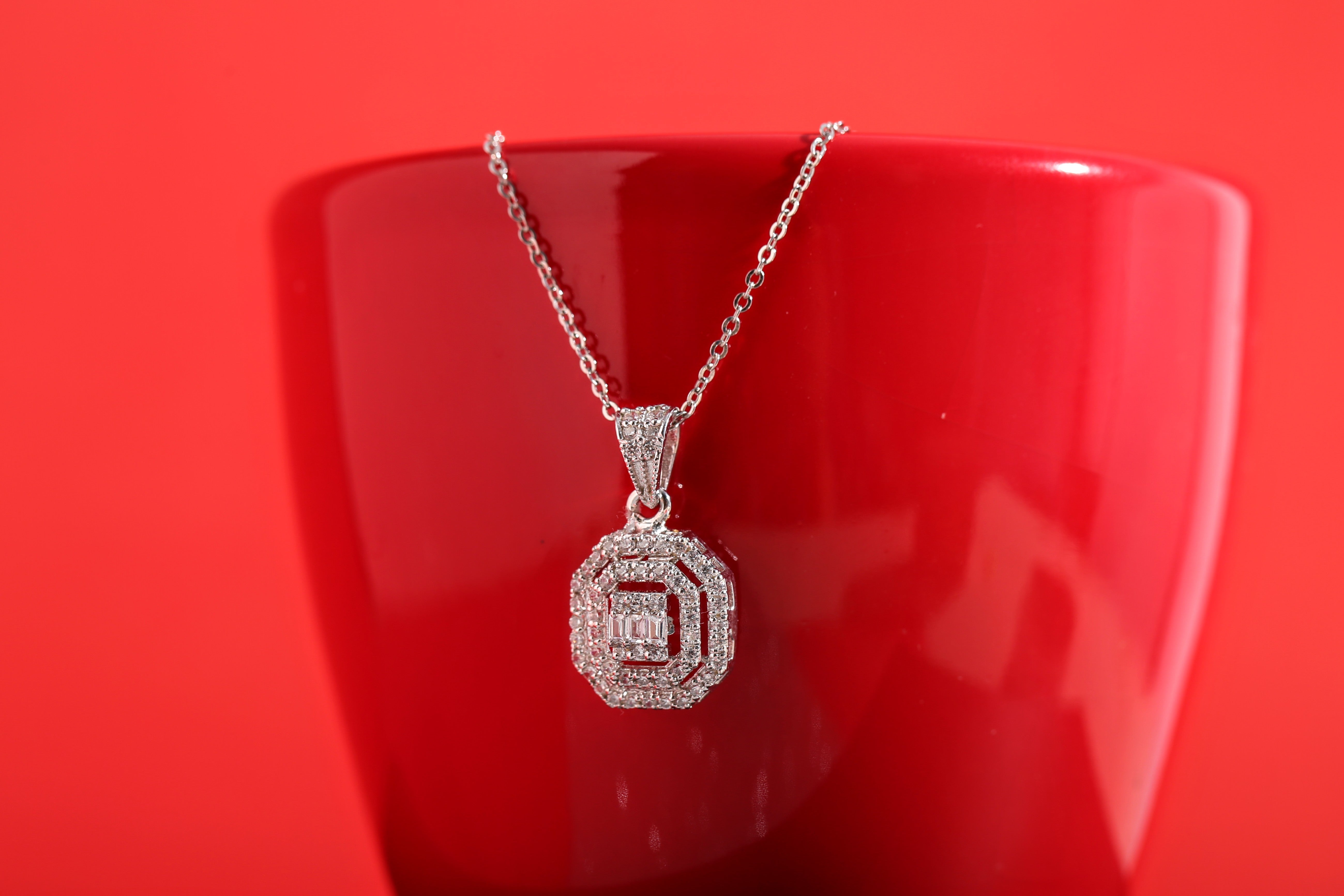 Silver Mystic zirconia Necklace