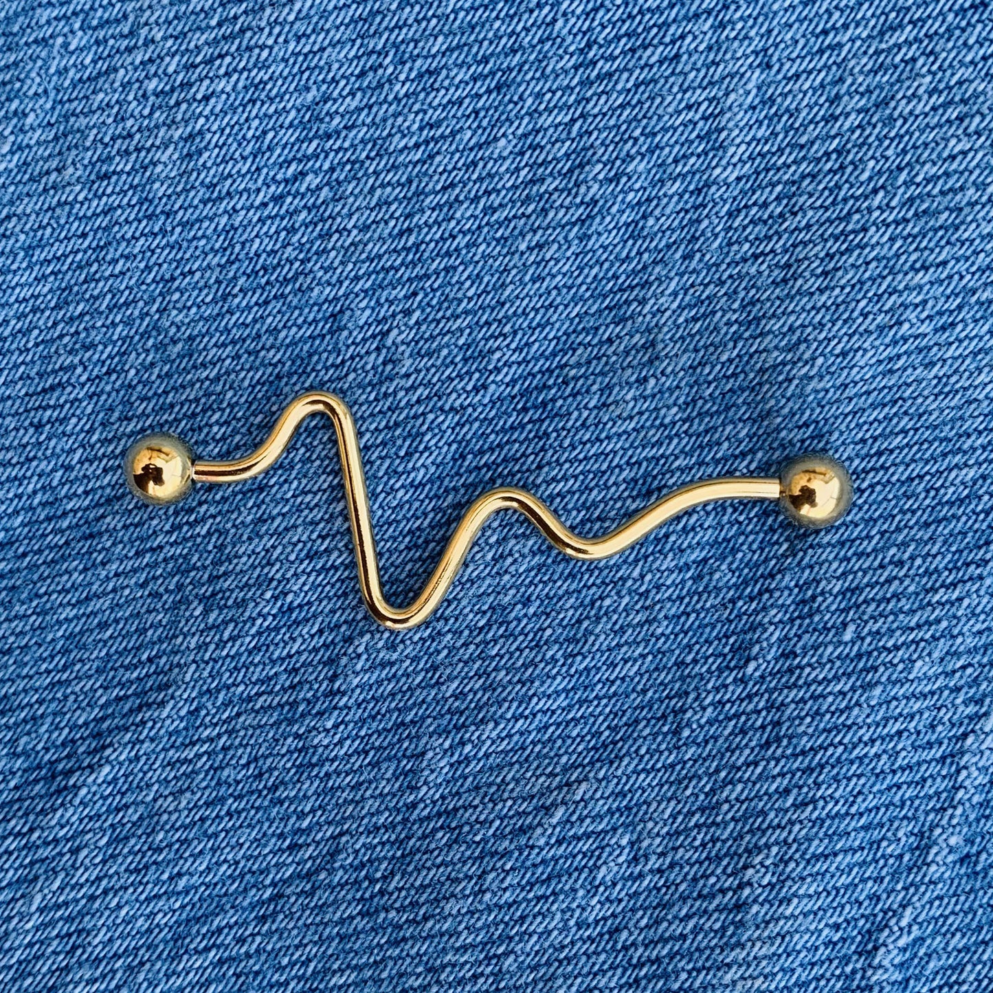 Gold Plated Sound Wave Industrial Bar