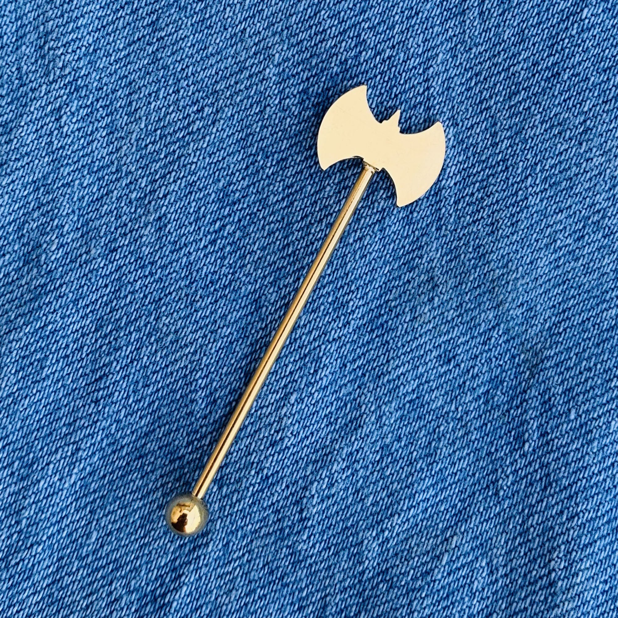 Gold Plated Axe Industrial barbell