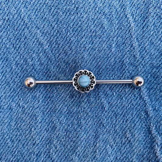 Turquoise Industrial Barbell